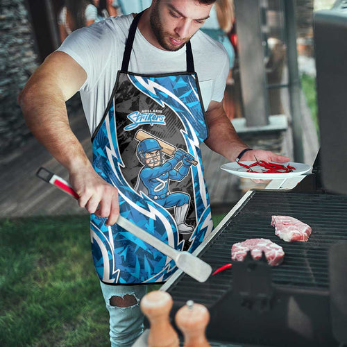 Adelaide Strikers Apron Flaming Lightning Storm Geometric Sports Mascot Art