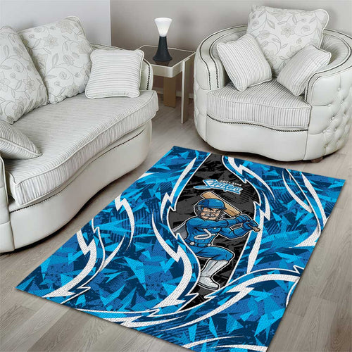 Adelaide Strikers Area Rug Flaming Lightning Storm Geometric Sports Mascot Art