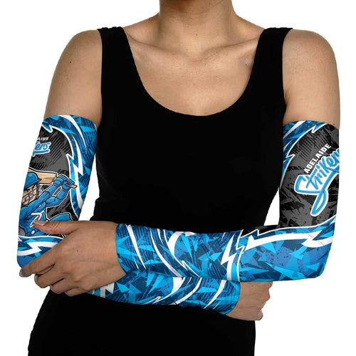 Adelaide Strikers Arm Sleeves Flaming Lightning Storm Geometric Sports Mascot Art