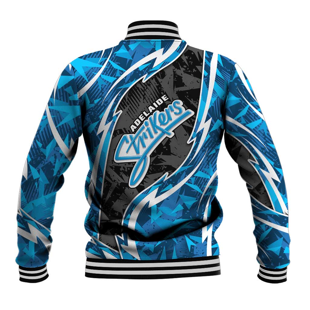 Adelaide Strikers Baseball Jacket Flaming Lightning Storm Geometric Sports Mascot Art