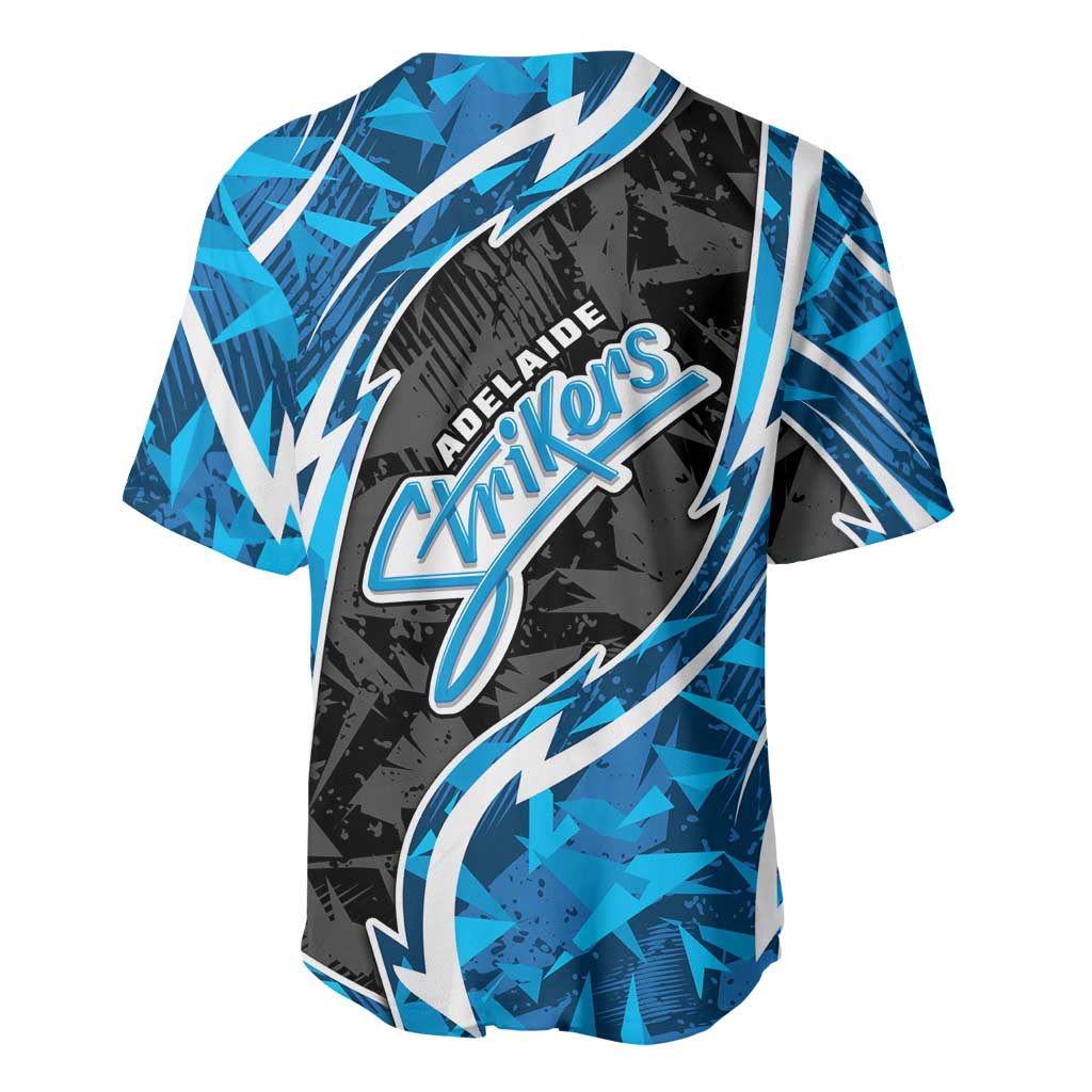 Adelaide Strikers Baseball Jersey Flaming Lightning Storm Geometric Sports Mascot Art