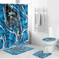 Adelaide Strikers Bathroom Set Flaming Lightning Storm Geometric Sports Mascot Art