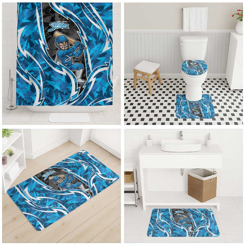 Adelaide Strikers Bathroom Set Flaming Lightning Storm Geometric Sports Mascot Art