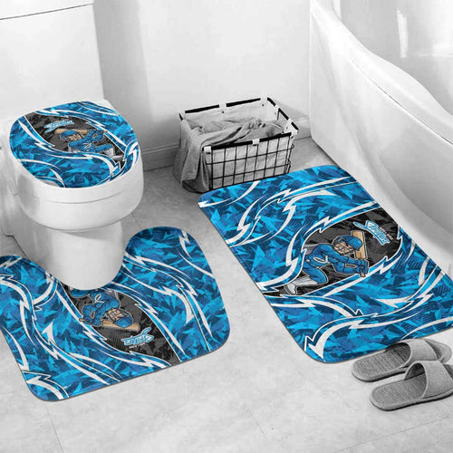 Adelaide Strikers Bathroom Set Flaming Lightning Storm Geometric Sports Mascot Art