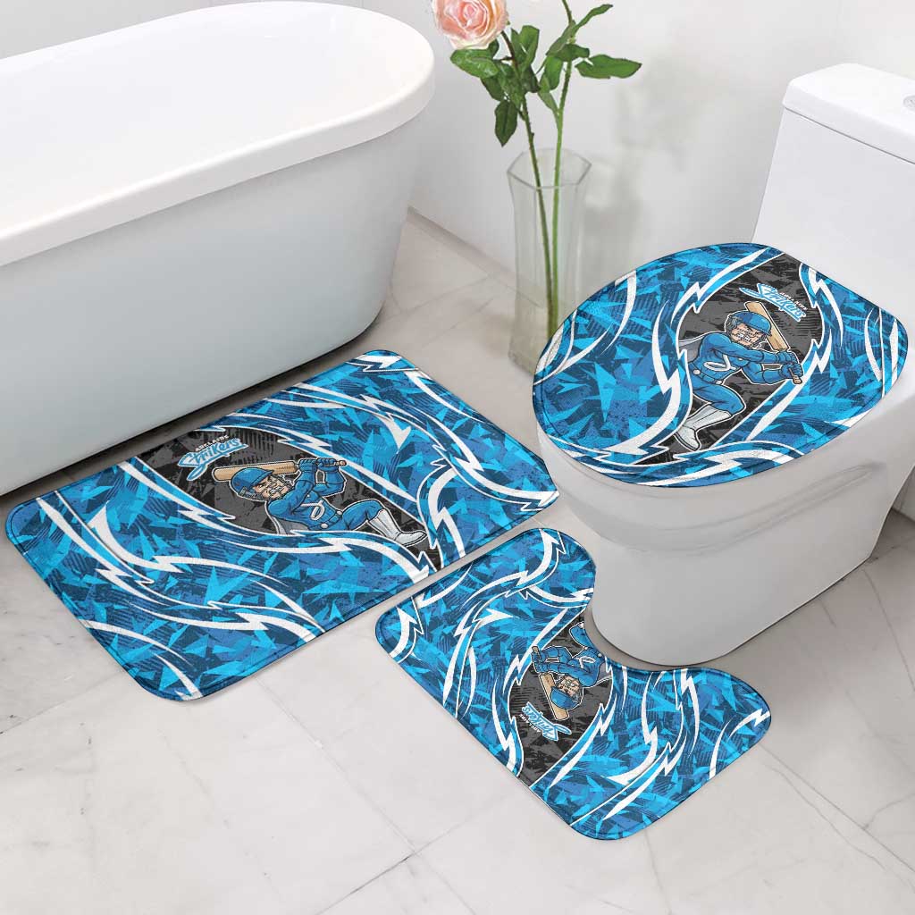 Adelaide Strikers Bathroom Set Flaming Lightning Storm Geometric Sports Mascot Art