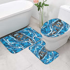 Adelaide Strikers Bathroom Set Flaming Lightning Storm Geometric Sports Mascot Art