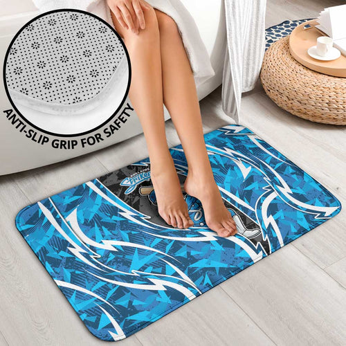 Adelaide Strikers Bathroom Set Flaming Lightning Storm Geometric Sports Mascot Art