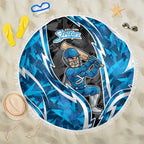 Adelaide Strikers Beach Blanket Flaming Lightning Storm Geometric Sports Mascot Art