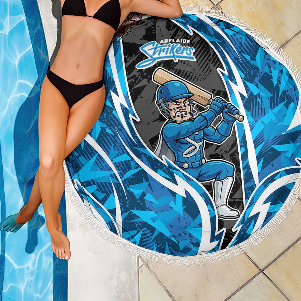 Adelaide Strikers Beach Blanket Flaming Lightning Storm Geometric Sports Mascot Art