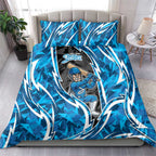 Adelaide Strikers Bedding Set Flaming Lightning Storm Geometric Sports Mascot Art