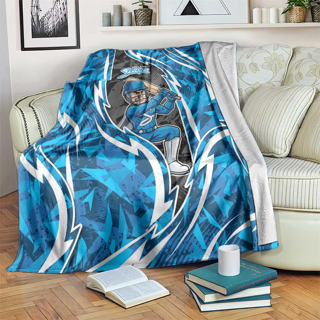 Adelaide Strikers Blanket Flaming Lightning Storm Geometric Sports Mascot Art