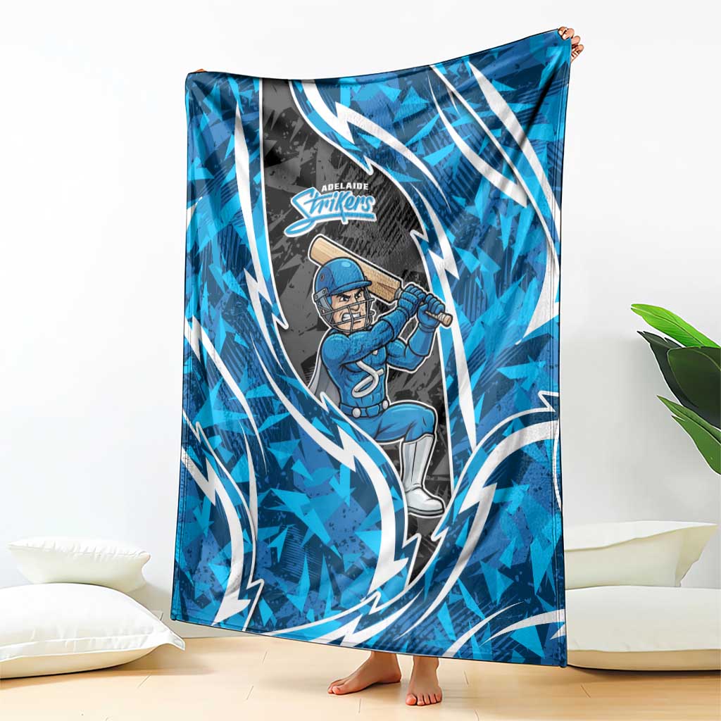 Adelaide Strikers Blanket Flaming Lightning Storm Geometric Sports Mascot Art