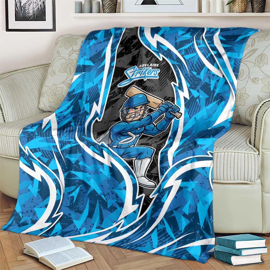 Adelaide Strikers Blanket Flaming Lightning Storm Geometric Sports Mascot Art