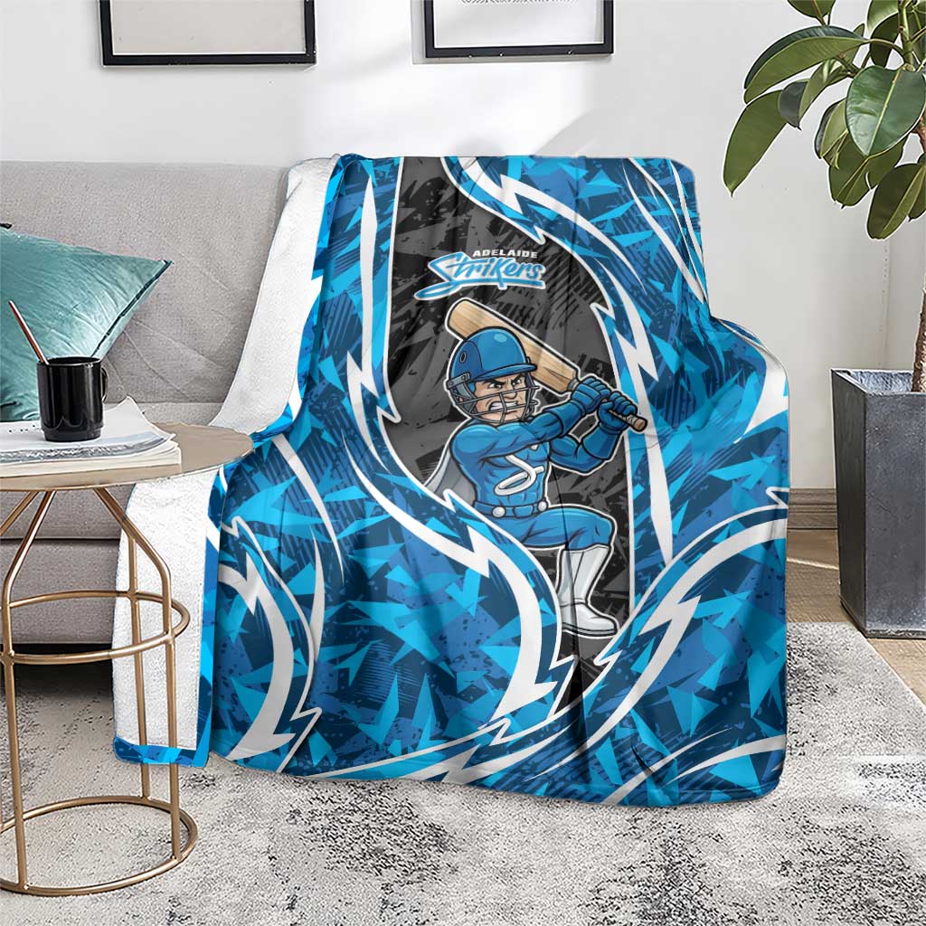 Adelaide Strikers Blanket Flaming Lightning Storm Geometric Sports Mascot Art