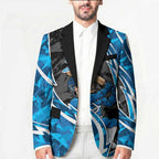 Adelaide Strikers Blazer Flaming Lightning Storm Geometric Sports Mascot Art