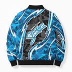 Adelaide Strikers Bomber Puffer Jacket Flaming Lightning Storm Geometric Sports Mascot Art