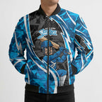 Adelaide Strikers Bomber Puffer Jacket Flaming Lightning Storm Geometric Sports Mascot Art