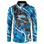 Adelaide Strikers Button Sweatshirt Flaming Lightning Storm Geometric Sports Mascot Art