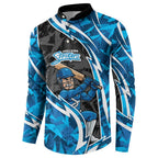 Adelaide Strikers Button Sweatshirt Flaming Lightning Storm Geometric Sports Mascot Art