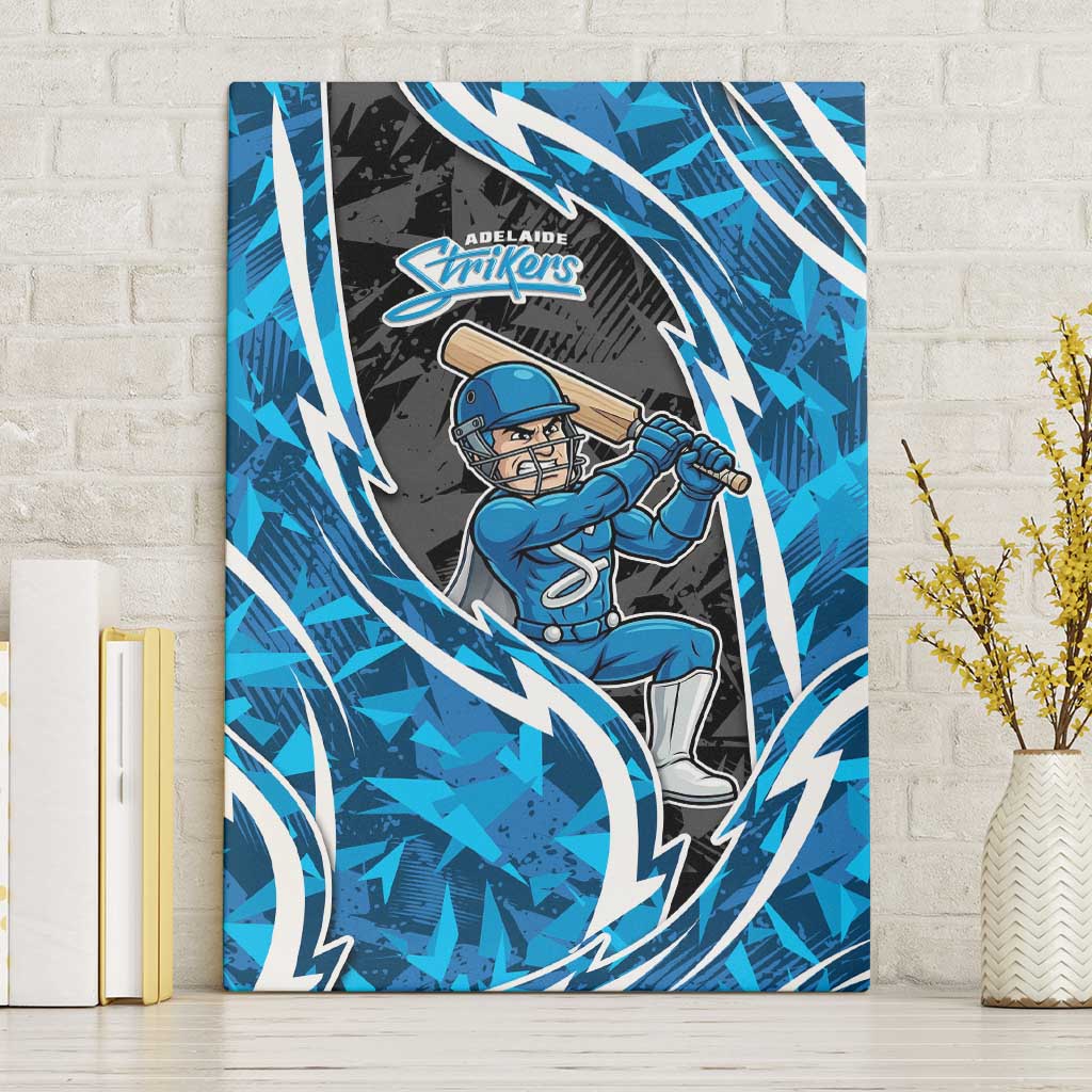 Adelaide Strikers Canvas Wall Art Flaming Lightning Storm Geometric Sports Mascot Art