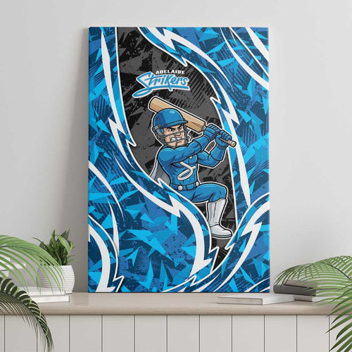 Adelaide Strikers Canvas Wall Art Flaming Lightning Storm Geometric Sports Mascot Art