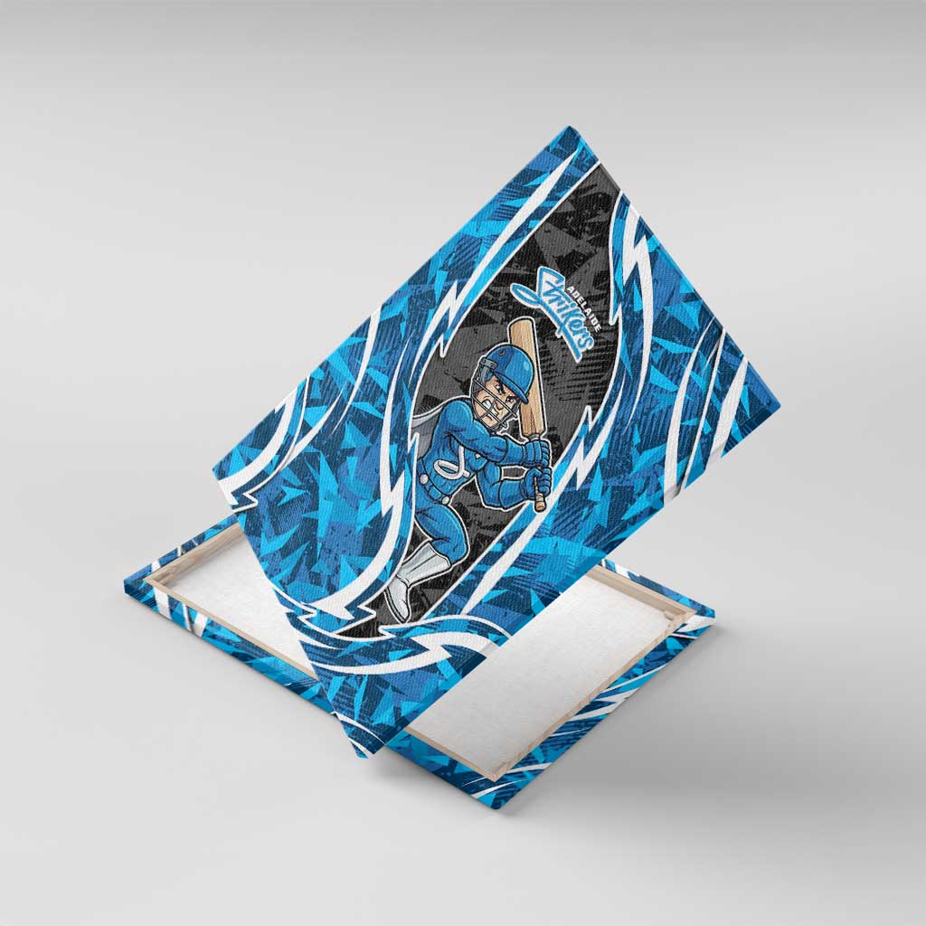 Adelaide Strikers Canvas Wall Art Flaming Lightning Storm Geometric Sports Mascot Art