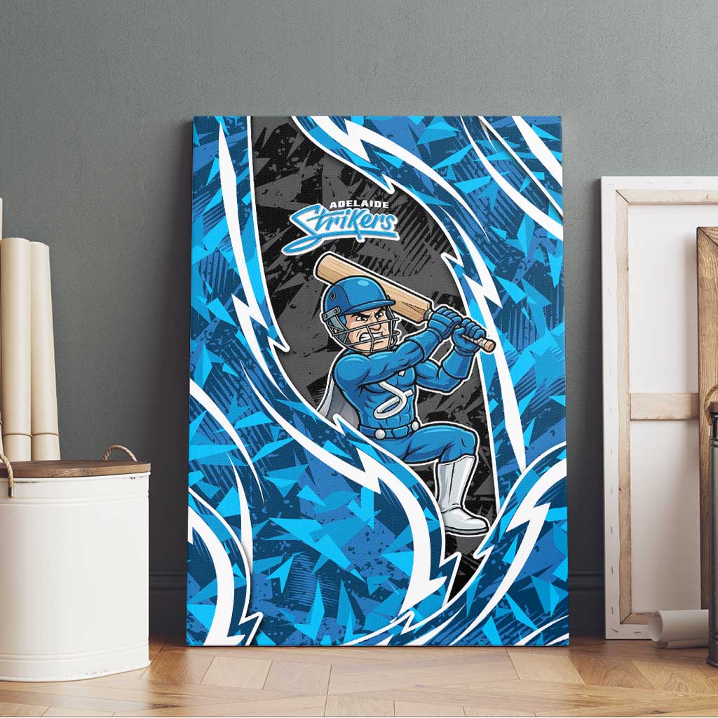 Adelaide Strikers Canvas Wall Art Flaming Lightning Storm Geometric Sports Mascot Art