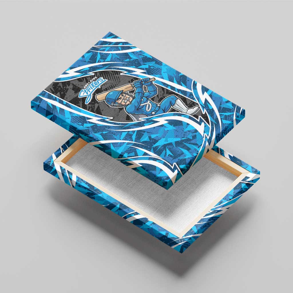 Adelaide Strikers Canvas Wall Art Flaming Lightning Storm Geometric Sports Mascot Art