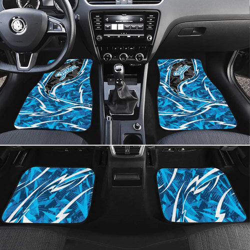 Adelaide Strikers Car Mats Flaming Lightning Storm Geometric Sports Mascot Art