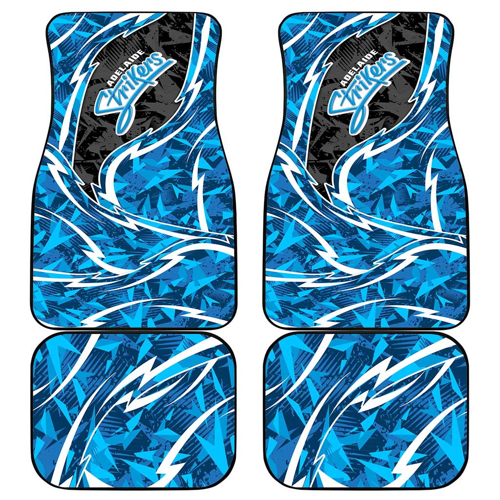 Adelaide Strikers Car Mats Flaming Lightning Storm Geometric Sports Mascot Art
