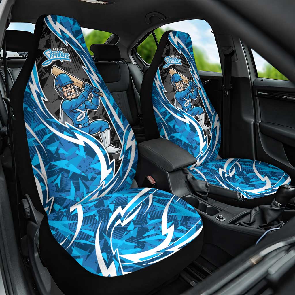 Adelaide Strikers Car Seat Cover Flaming Lightning Storm Geometric Sports Mascot Art