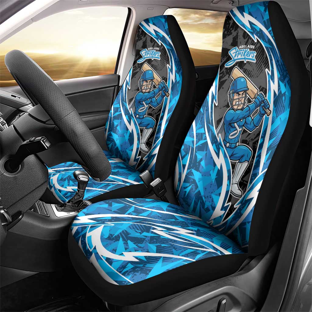 Adelaide Strikers Car Seat Cover Flaming Lightning Storm Geometric Sports Mascot Art
