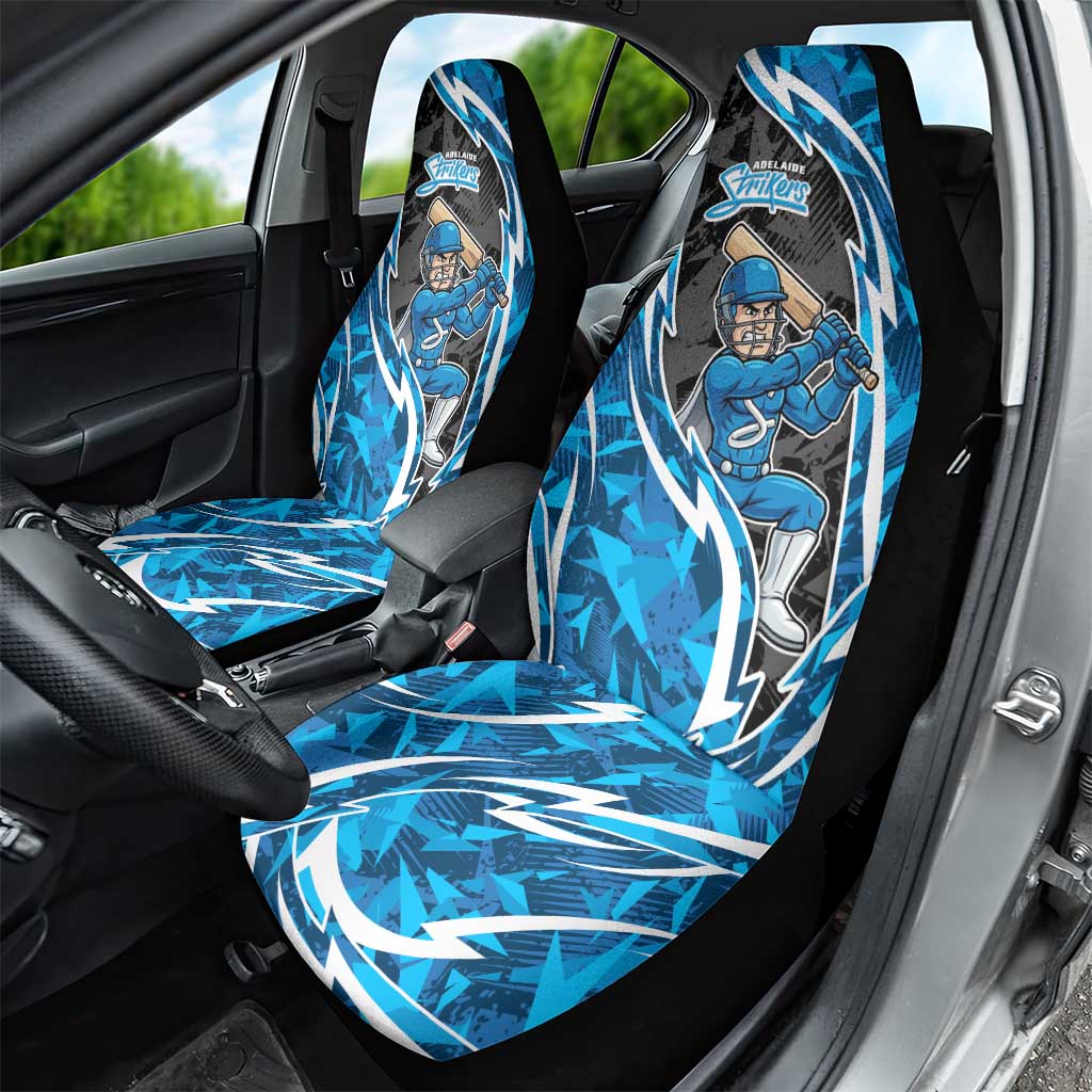Adelaide Strikers Car Seat Cover Flaming Lightning Storm Geometric Sports Mascot Art