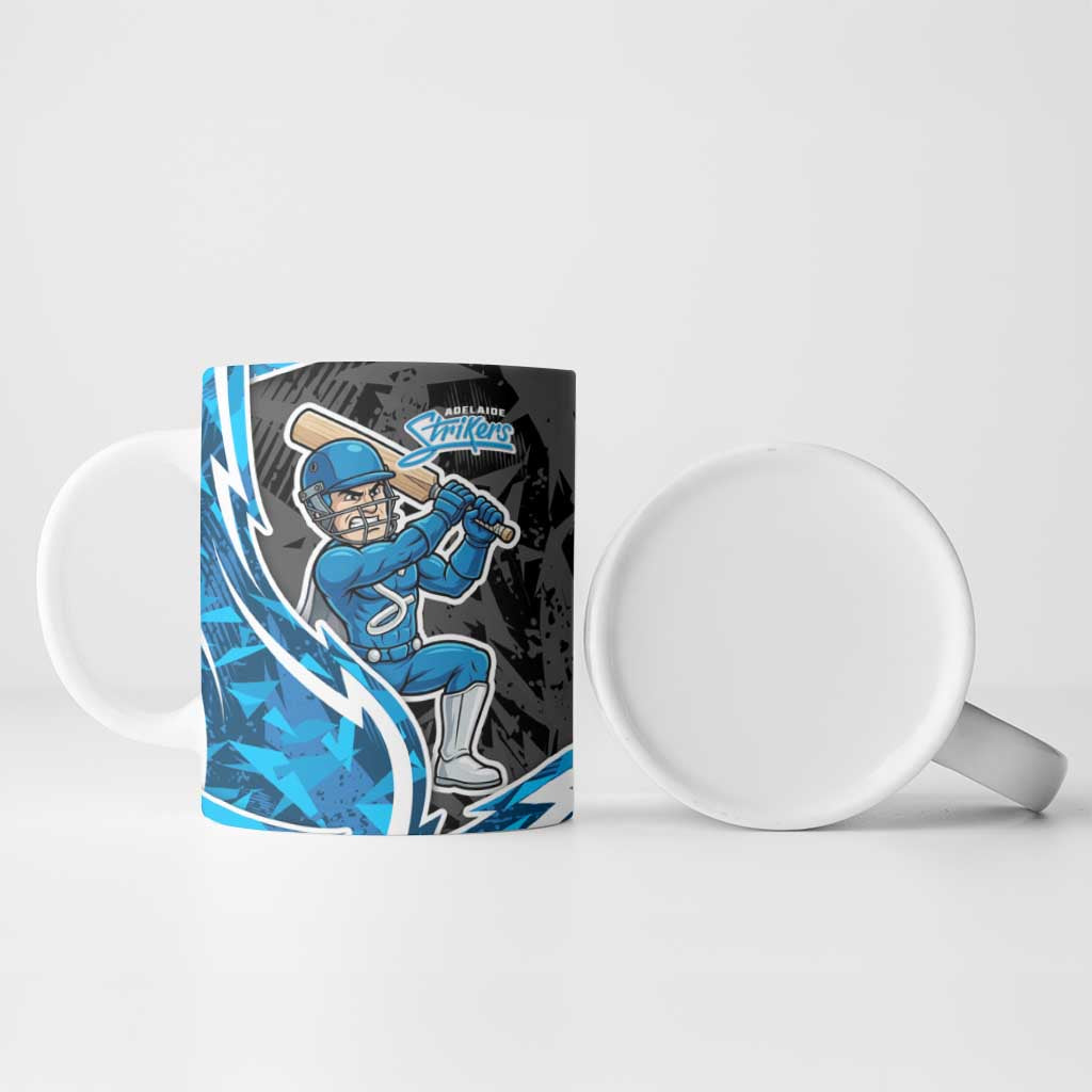 Adelaide Strikers Ceramic Mug Flaming Lightning Storm Geometric Sports Mascot Art