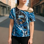 Adelaide Strikers Cross Shoulder Shirt Flaming Lightning Storm Geometric Sports Mascot Art