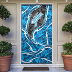 Adelaide Strikers Door Cover Flaming Lightning Storm Geometric Sports Mascot Art