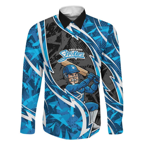 Adelaide Strikers Family Matching Puletasi and Hawaiian Shirt Flaming Lightning Storm Geometric Sports Mascot Art