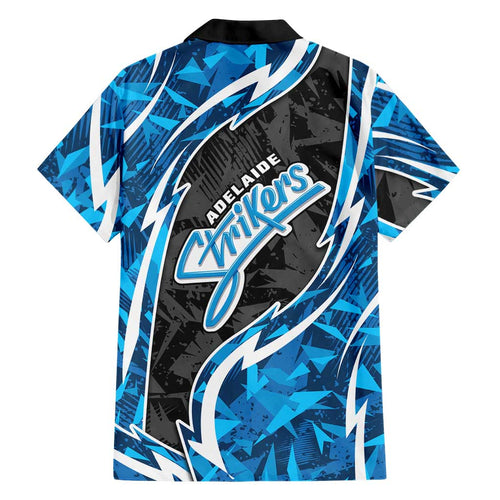 Adelaide Strikers Family Matching Tank Maxi Dress and Hawaiian Shirt Flaming Lightning Storm Geometric Sports Mascot Art