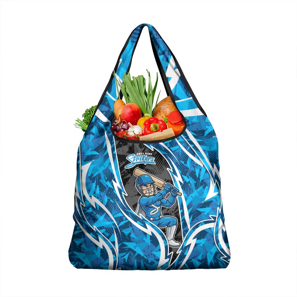 Adelaide Strikers Grocery Bag Flaming Lightning Storm Geometric Sports Mascot Art