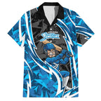 Adelaide Strikers Hawaiian Shirt Flaming Lightning Storm Geometric Sports Mascot Art