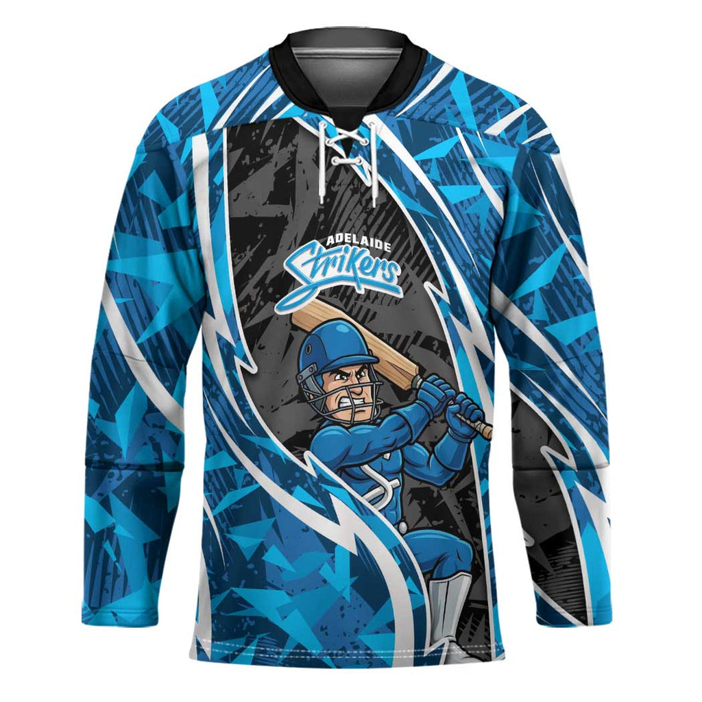 Adelaide Strikers Hockey Jersey Flaming Lightning Storm Geometric Sports Mascot Art