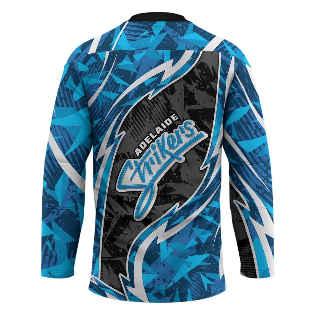 Adelaide Strikers Hockey Jersey Flaming Lightning Storm Geometric Sports Mascot Art