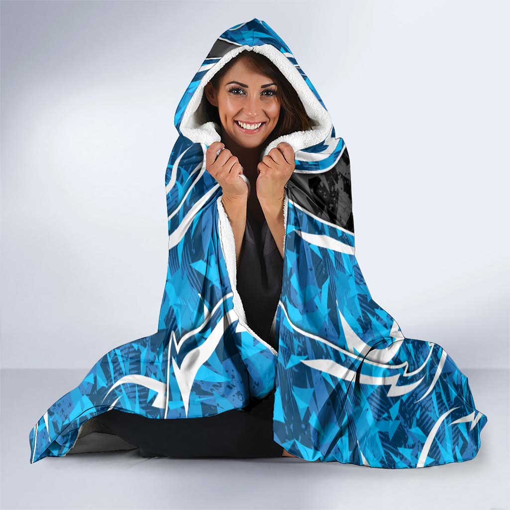 Adelaide Strikers Hooded Blanket Flaming Lightning Storm Geometric Sports Mascot Art