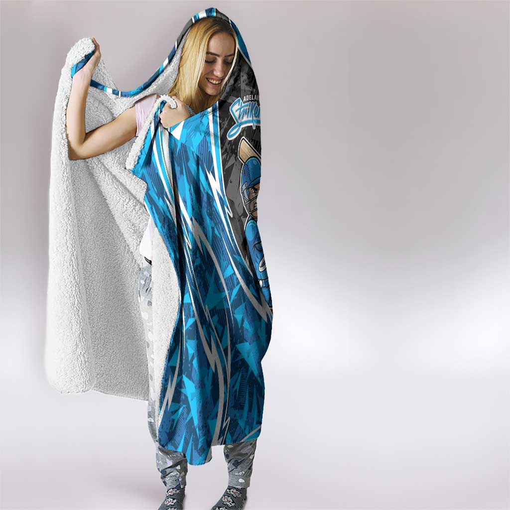 Adelaide Strikers Hooded Blanket Flaming Lightning Storm Geometric Sports Mascot Art
