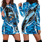 Adelaide Strikers Hoodie Dress Flaming Lightning Storm Geometric Sports Mascot Art