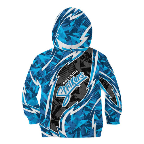 Adelaide Strikers Kid Hoodie Flaming Lightning Storm Geometric Sports Mascot Art