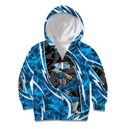 Adelaide Strikers Kid Hoodie Flaming Lightning Storm Geometric Sports Mascot Art