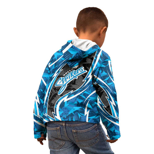 Adelaide Strikers Kid Hoodie Flaming Lightning Storm Geometric Sports Mascot Art