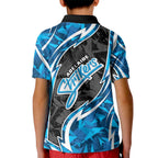 Adelaide Strikers Kid Polo Shirt Flaming Lightning Storm Geometric Sports Mascot Art