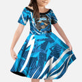 Adelaide Strikers Kid Short Sleeve Dress Flaming Lightning Storm Geometric Sports Mascot Art